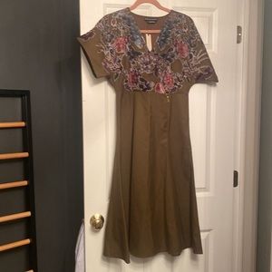 Anthro Hemant and Nandita Candida Green Dress size 8